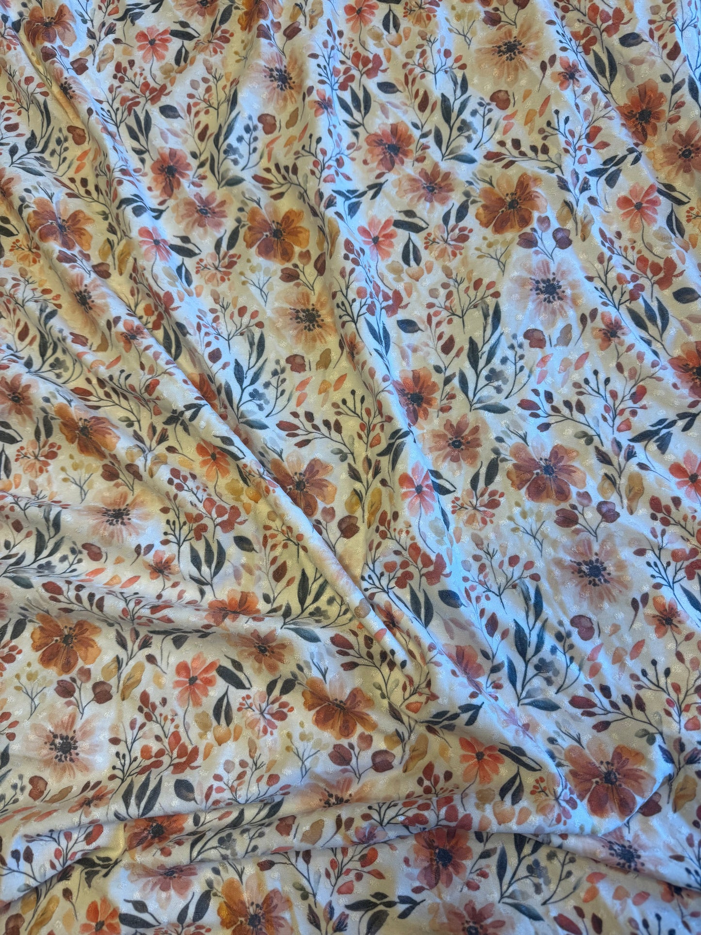 Swiss Dot Zinnias & Leaves