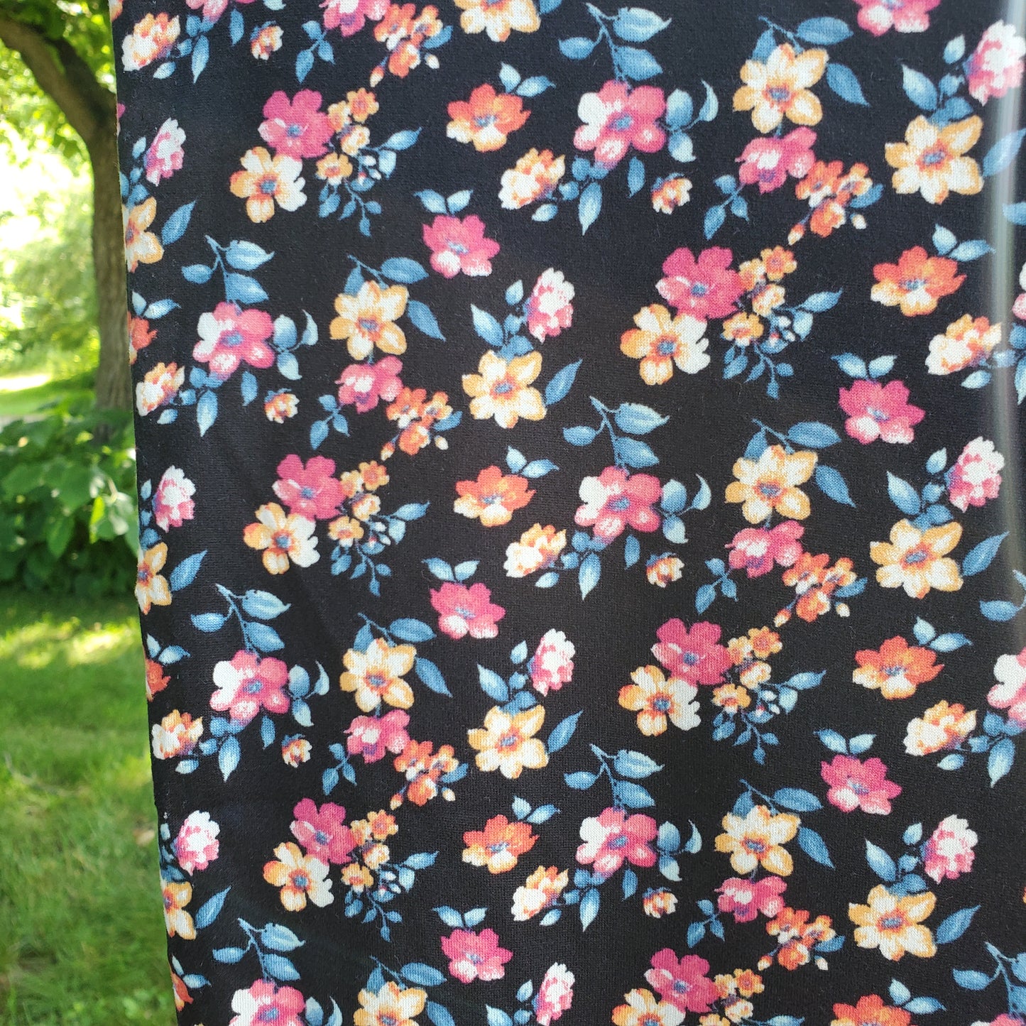 Pink/Black Ditsy Floral