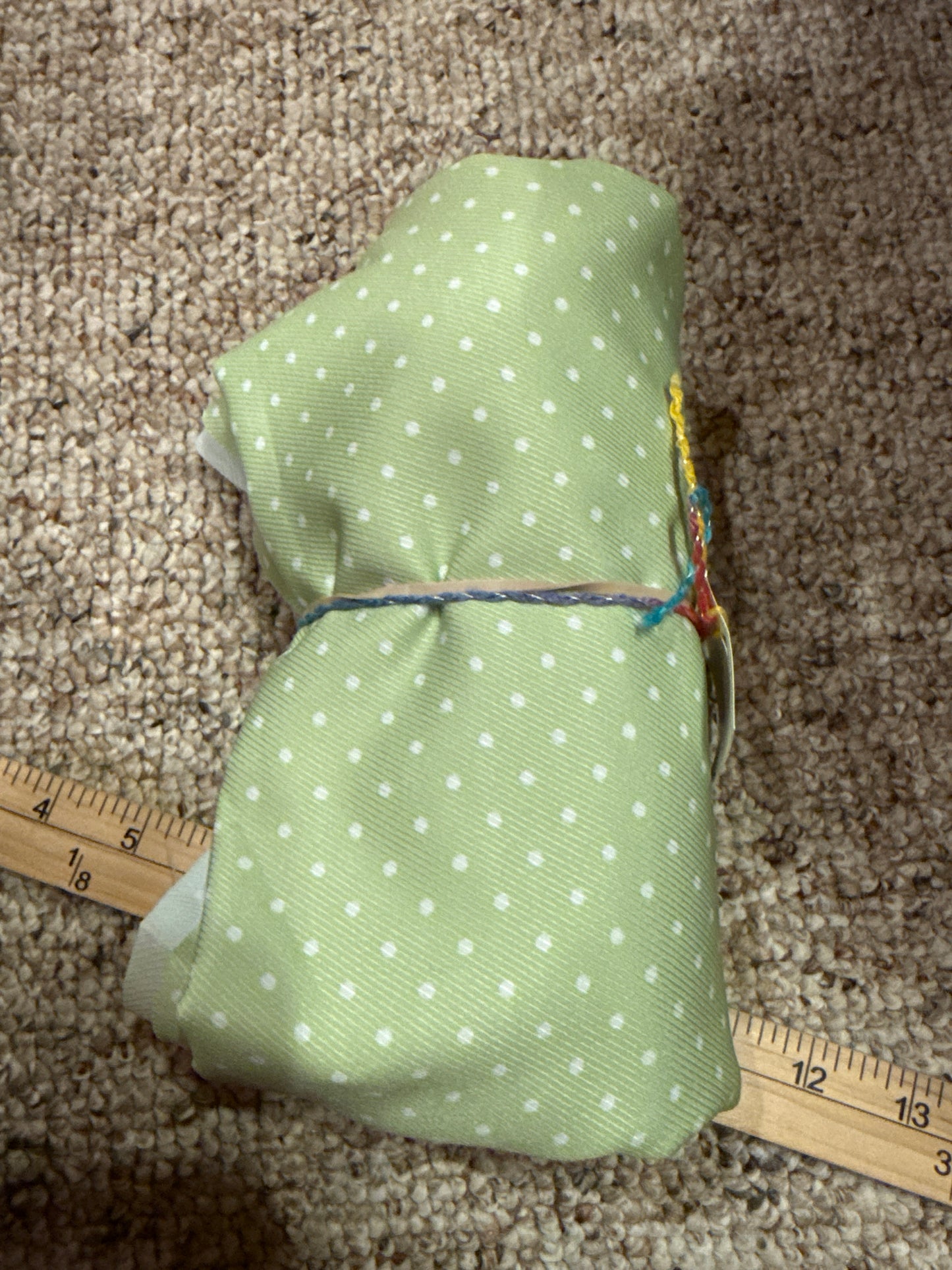 Lime green Polka dot. Non knit