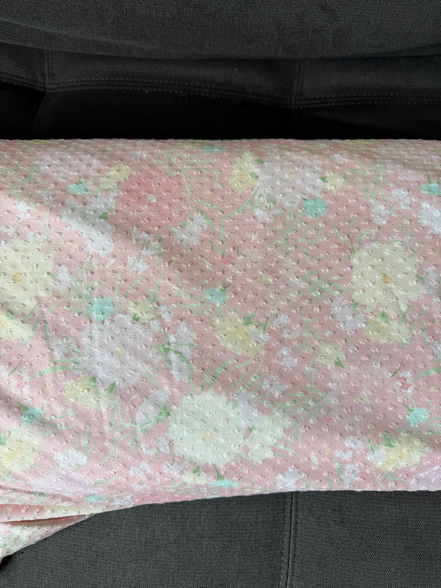 Elizabeth Floral in Spring Pink Swiss Dot