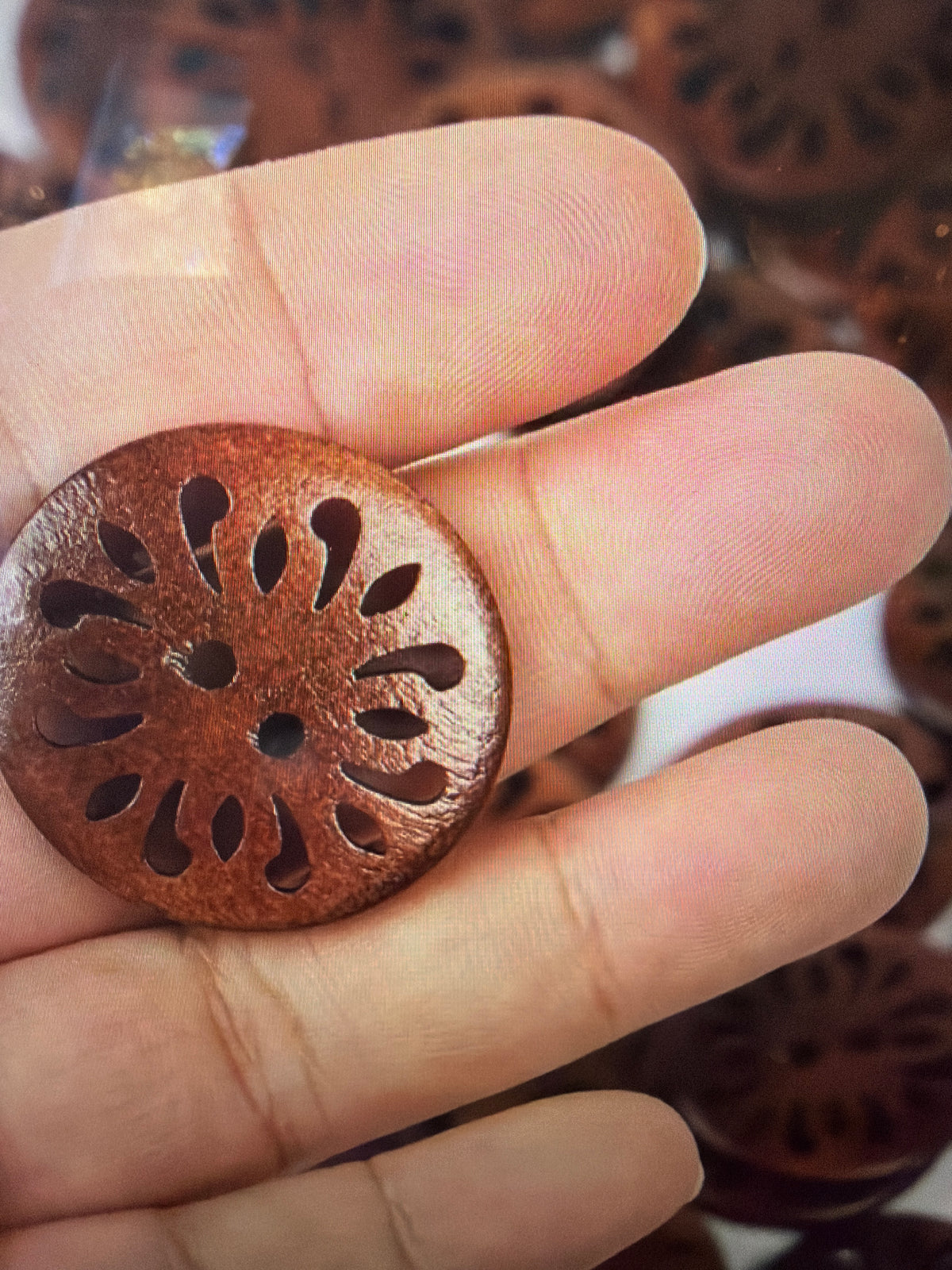 Wood Flower Buttons (dark)