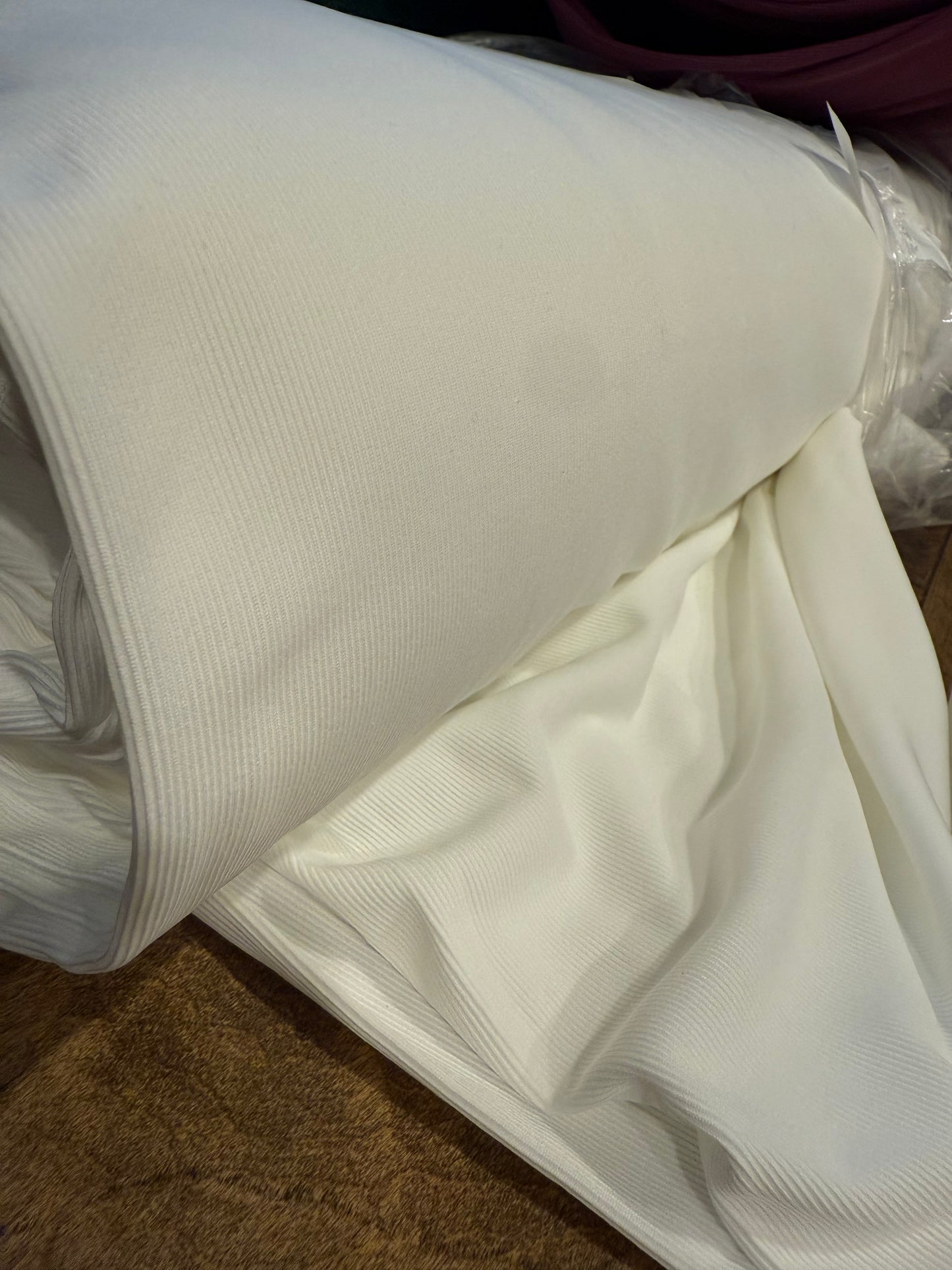 Mini Poly Rib Knit White