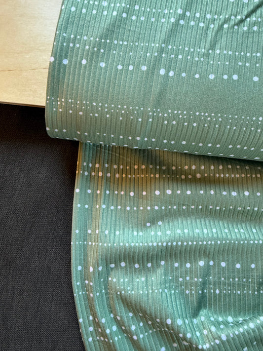 Sage Rib Knit Dots