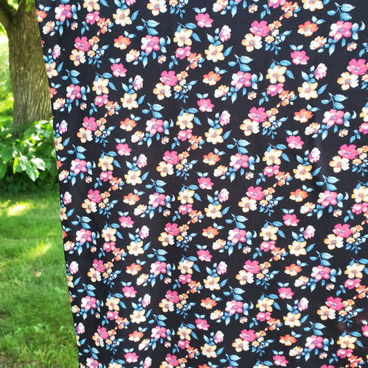 Pink/Black Ditsy Floral