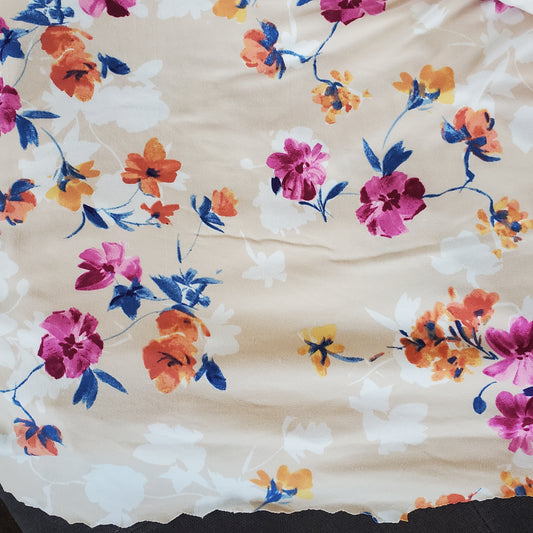 Floral/Sand on Brushed DTY