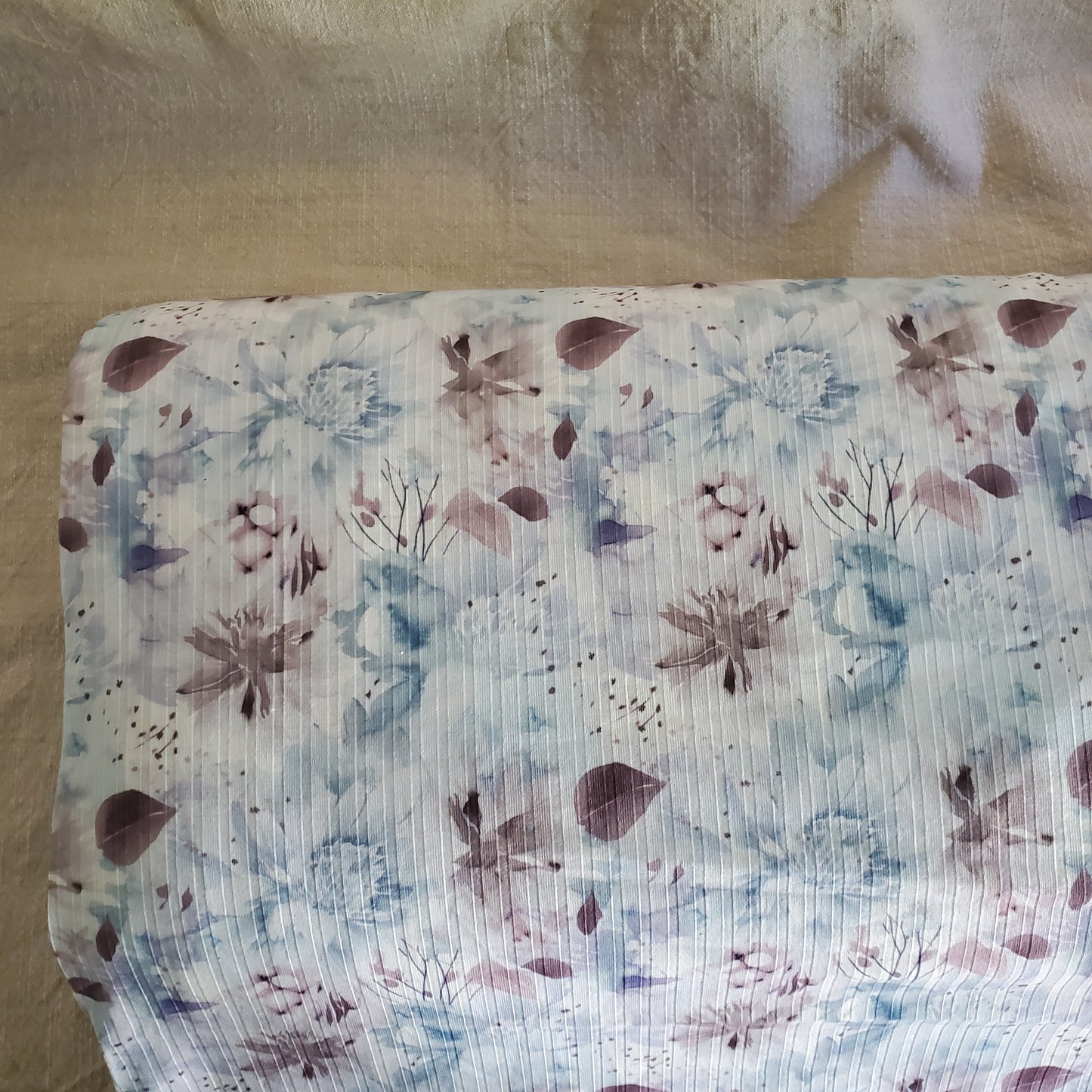 Indigo Poly Cotton Rib Knit