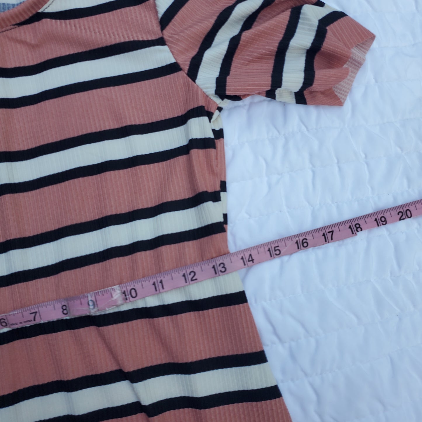 Girls Dress Size 10 Salmon Stripe