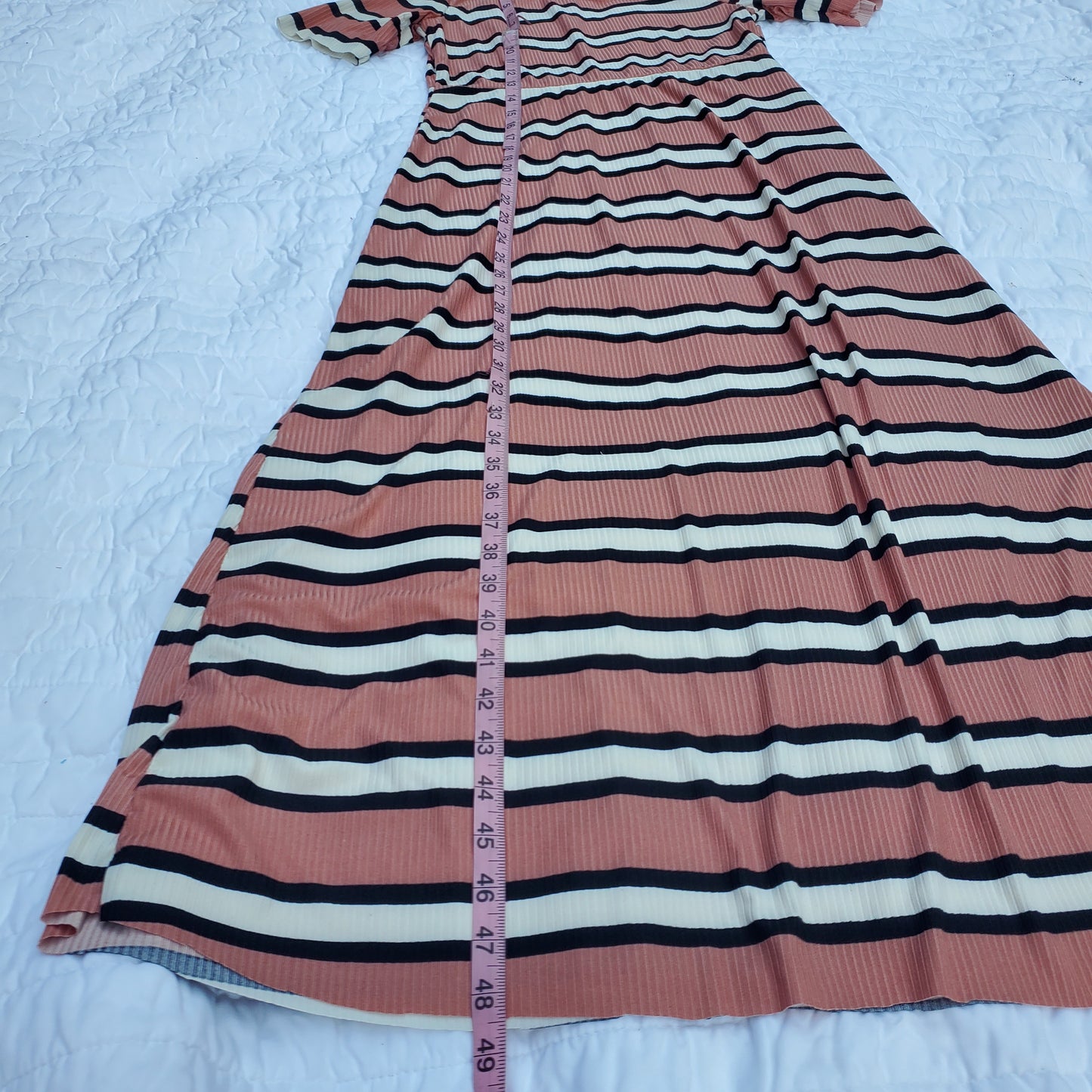 Girls Dress Size 10 Salmon Stripe