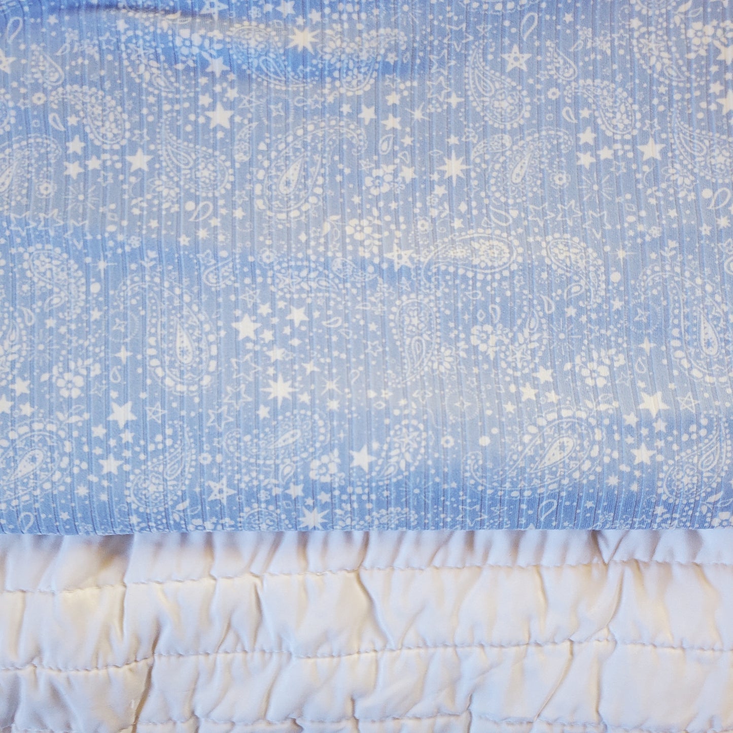 Light Blue Paisley Rib Knit