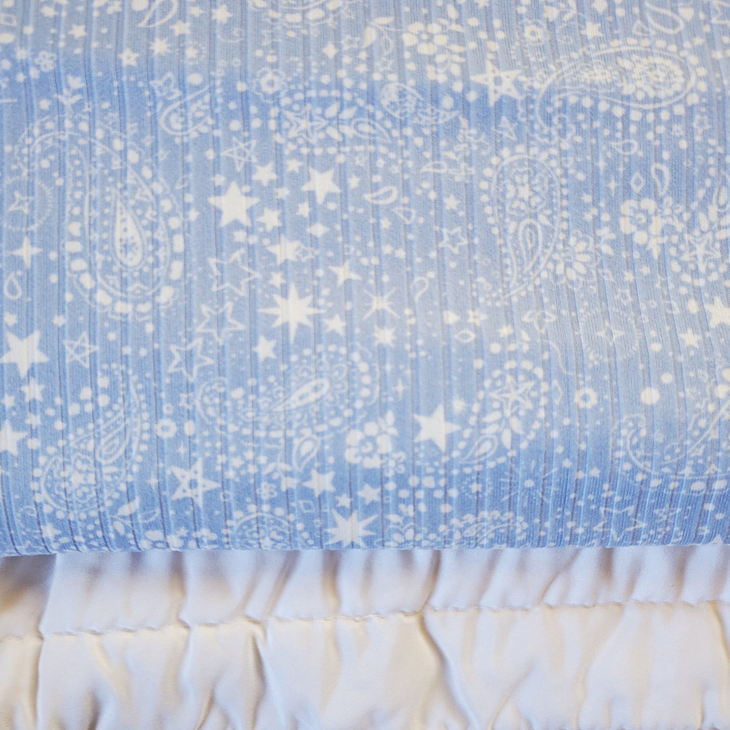 Light Blue Paisley Rib Knit