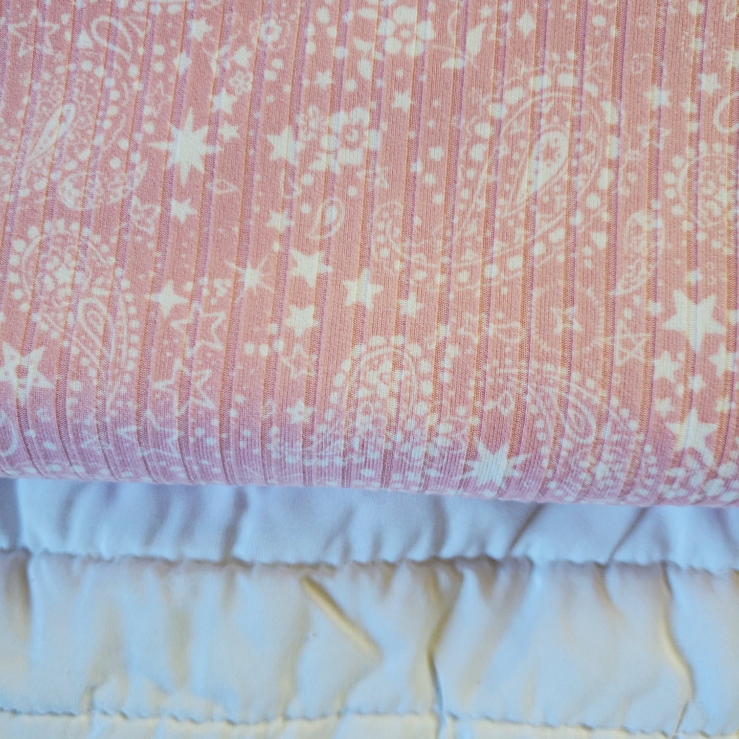 Light Pink Paisley Rib Knit