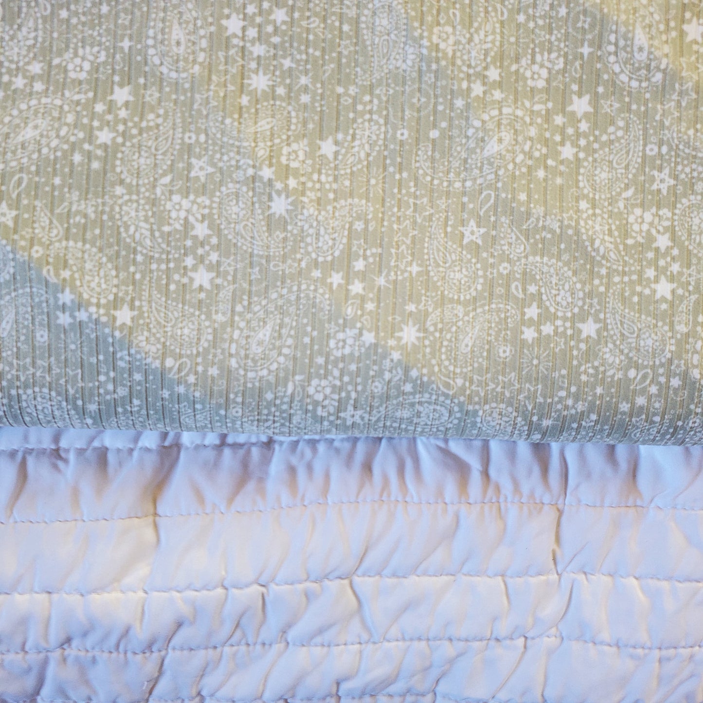 Light Sage Paisley Rib Knit
