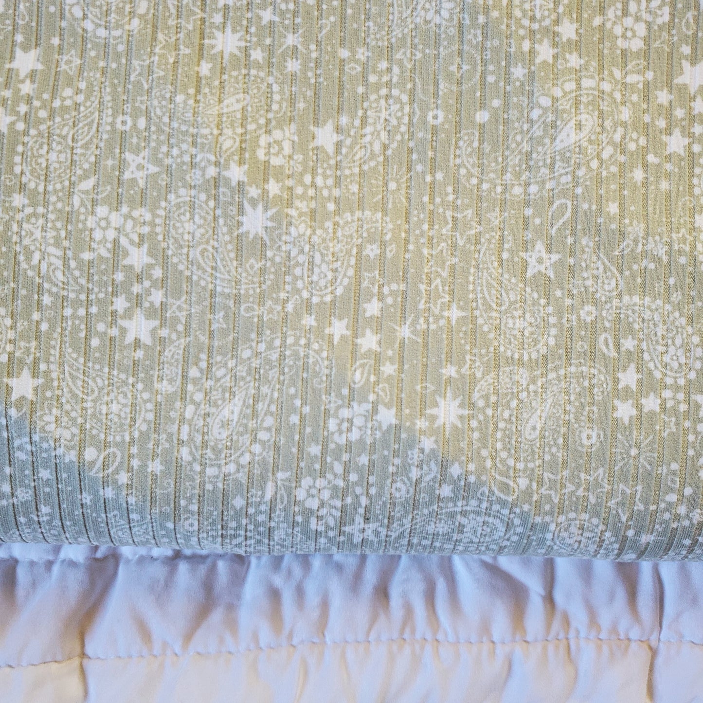 Light Sage Paisley Rib Knit