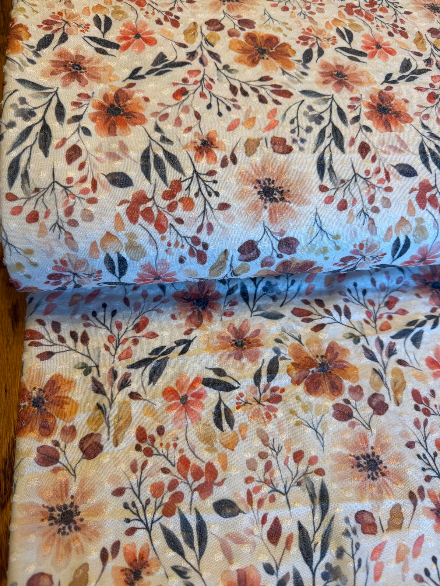 Swiss Dot Zinnias & Leaves