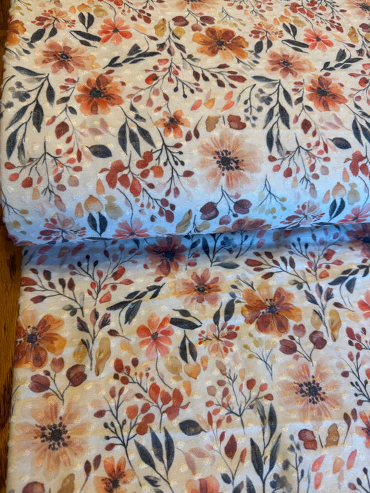 Swiss Dot Zinnias & Leaves