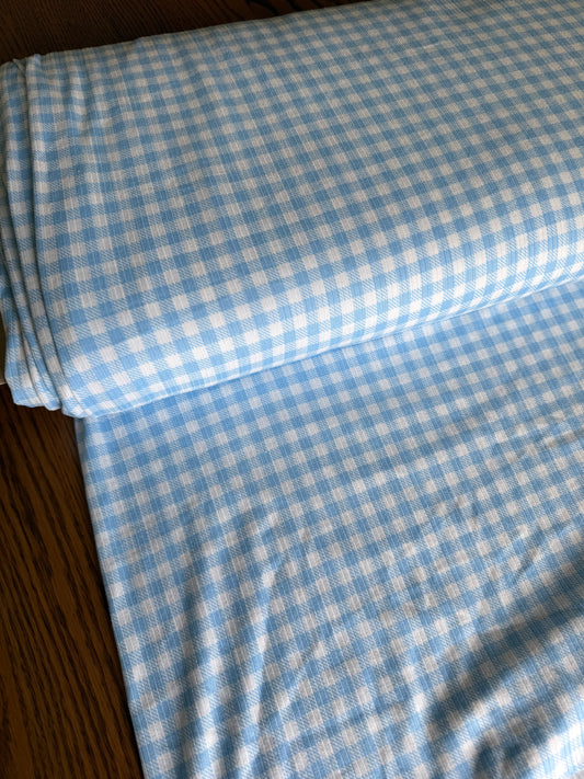 Light Blue Gingham Rib Knit