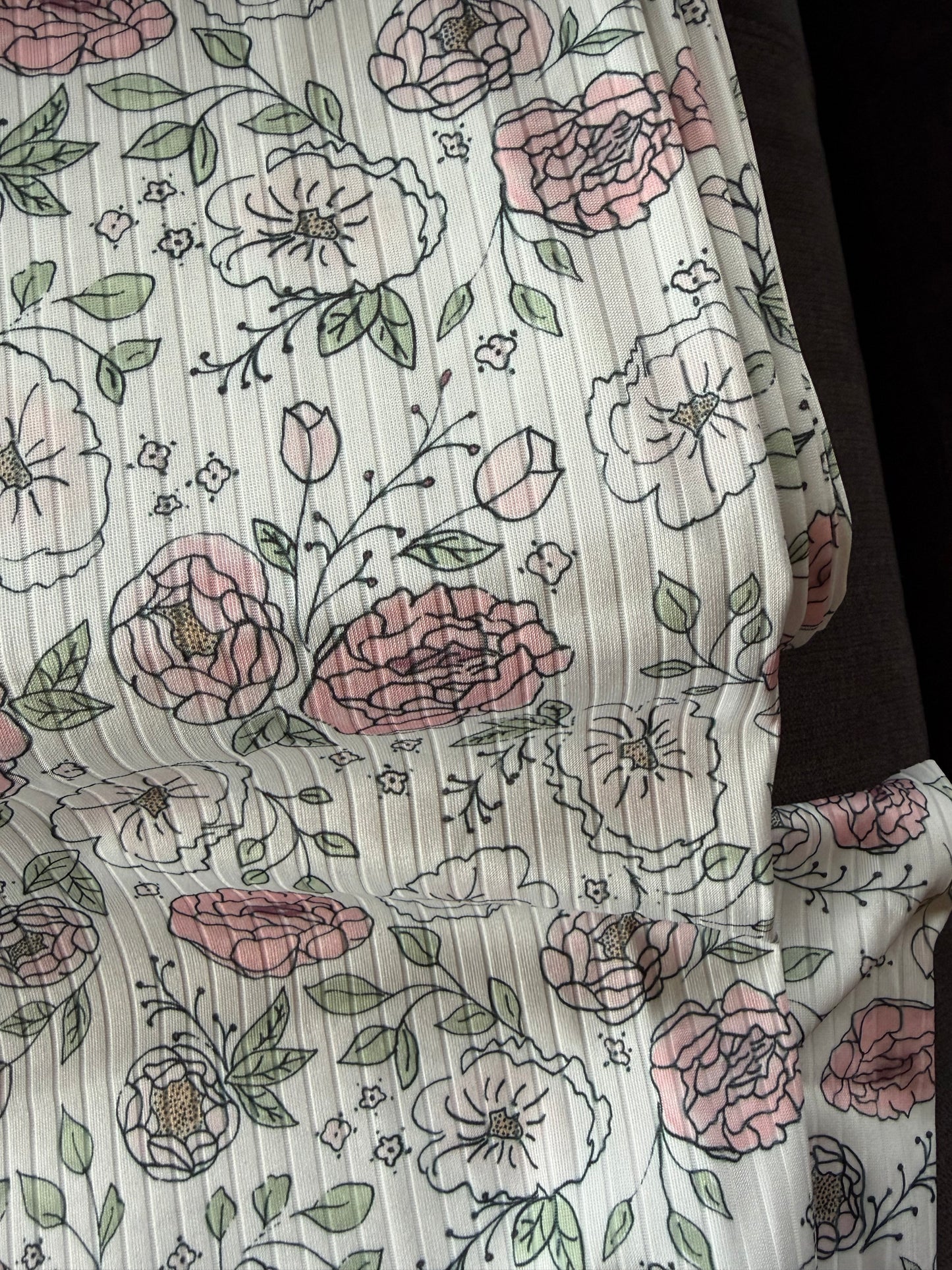 Luna Floral Rib Knit