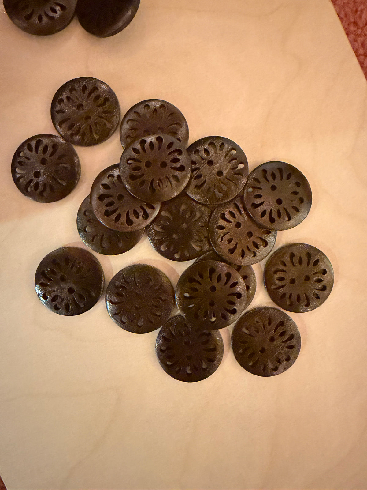 Wood Flower Buttons (dark)