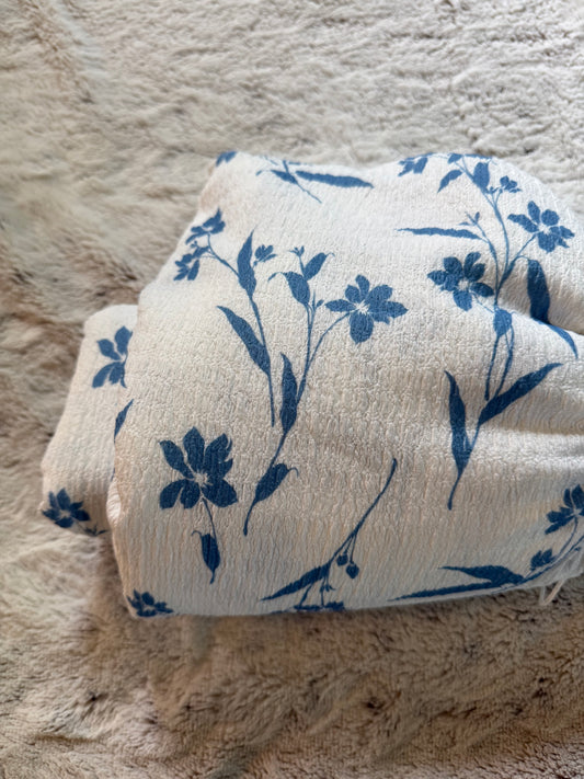 Blue on white floral
