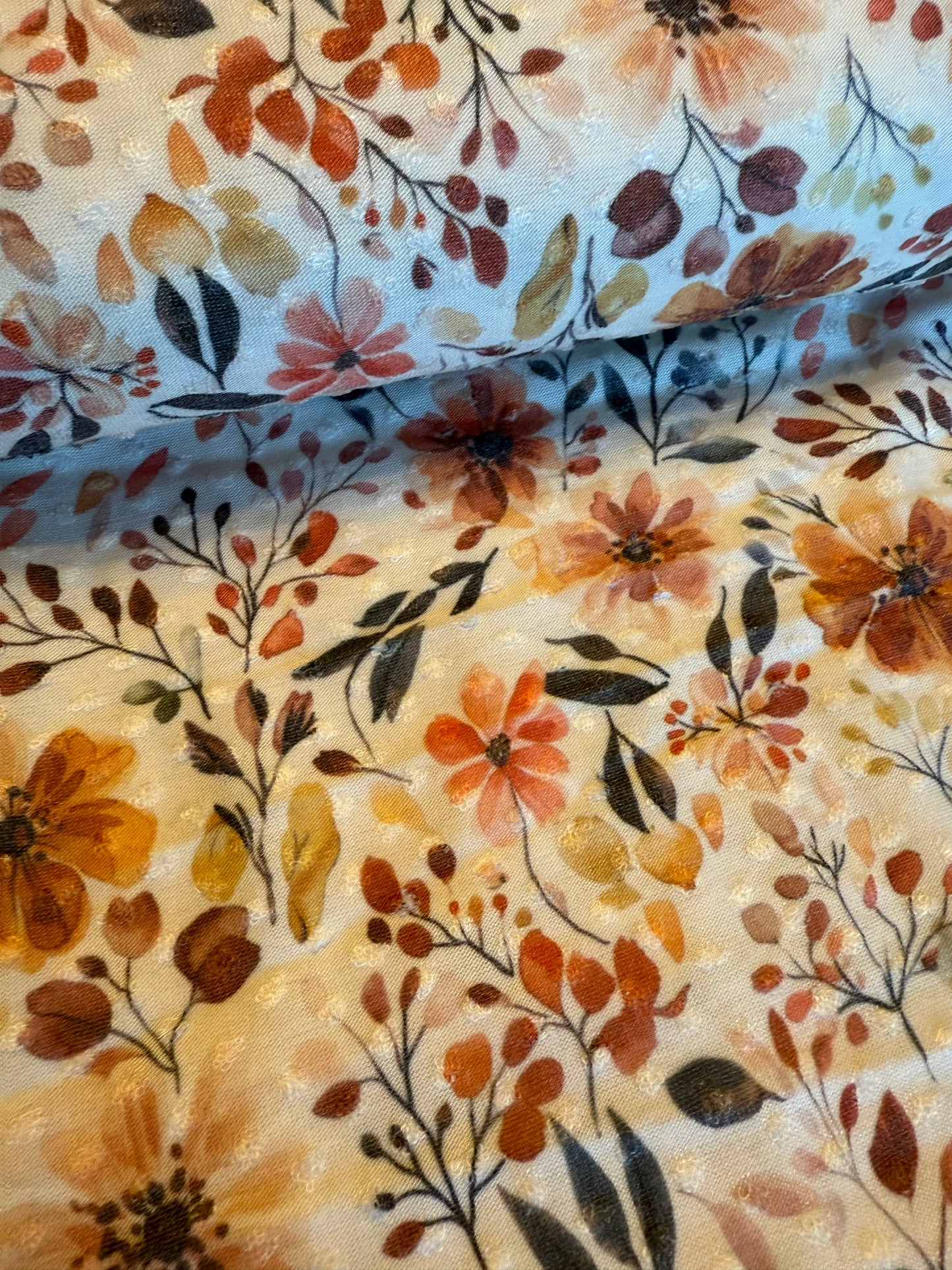 Swiss Dot Zinnias & Leaves
