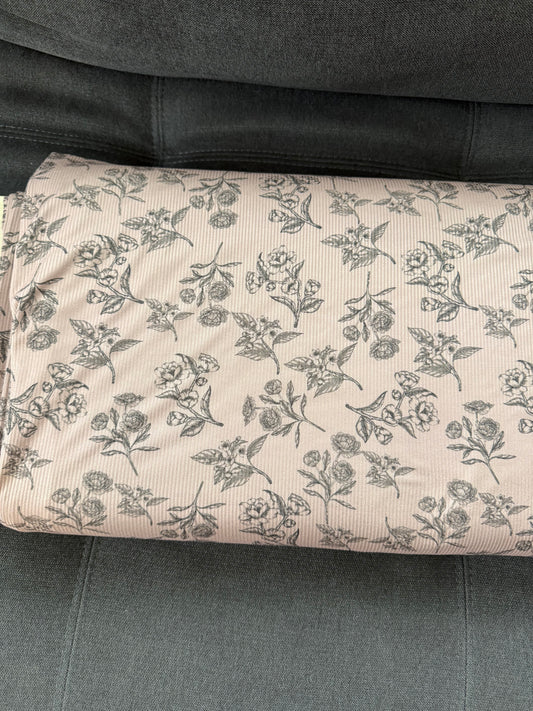 Black/tan Mini rib knit