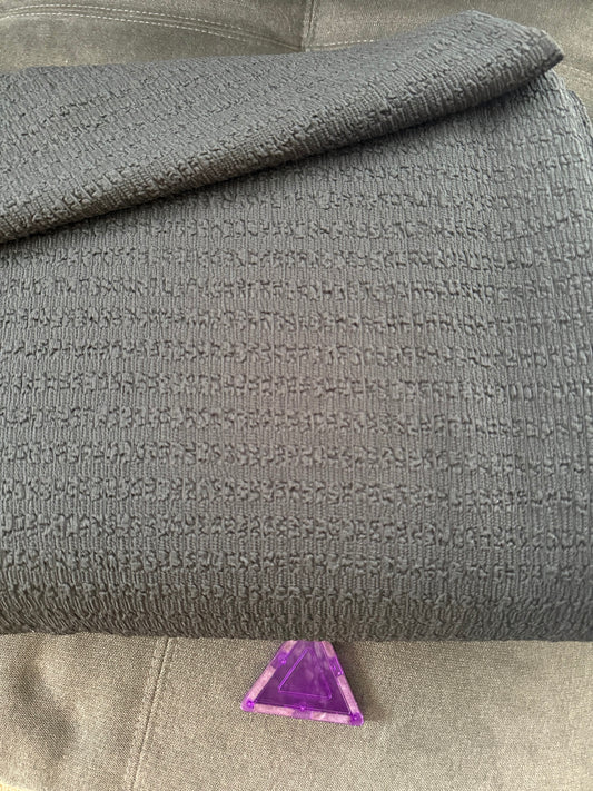 Black Poly Spandex Bubble Knit