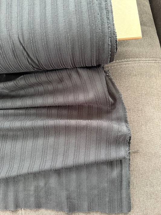 Black Butter Pointelle Rib Knit