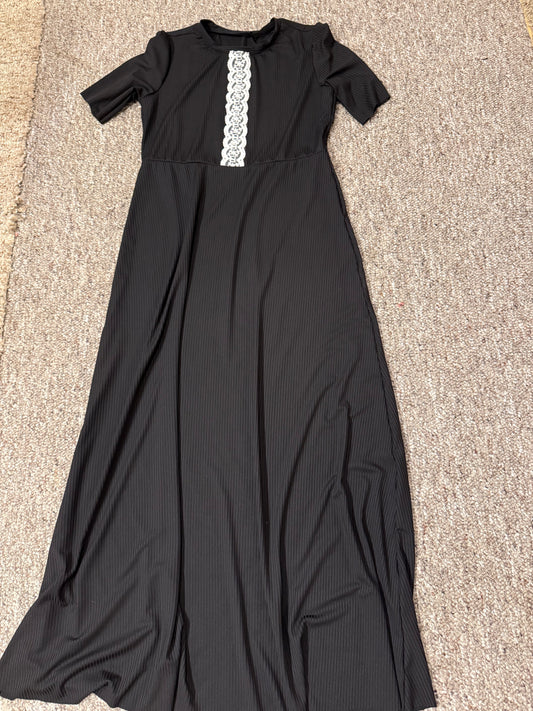 Girls 10 Black Poly Rib