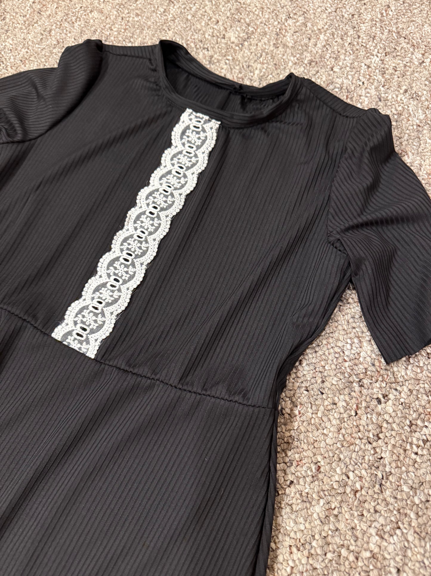 Girls 10 Black Poly Rib