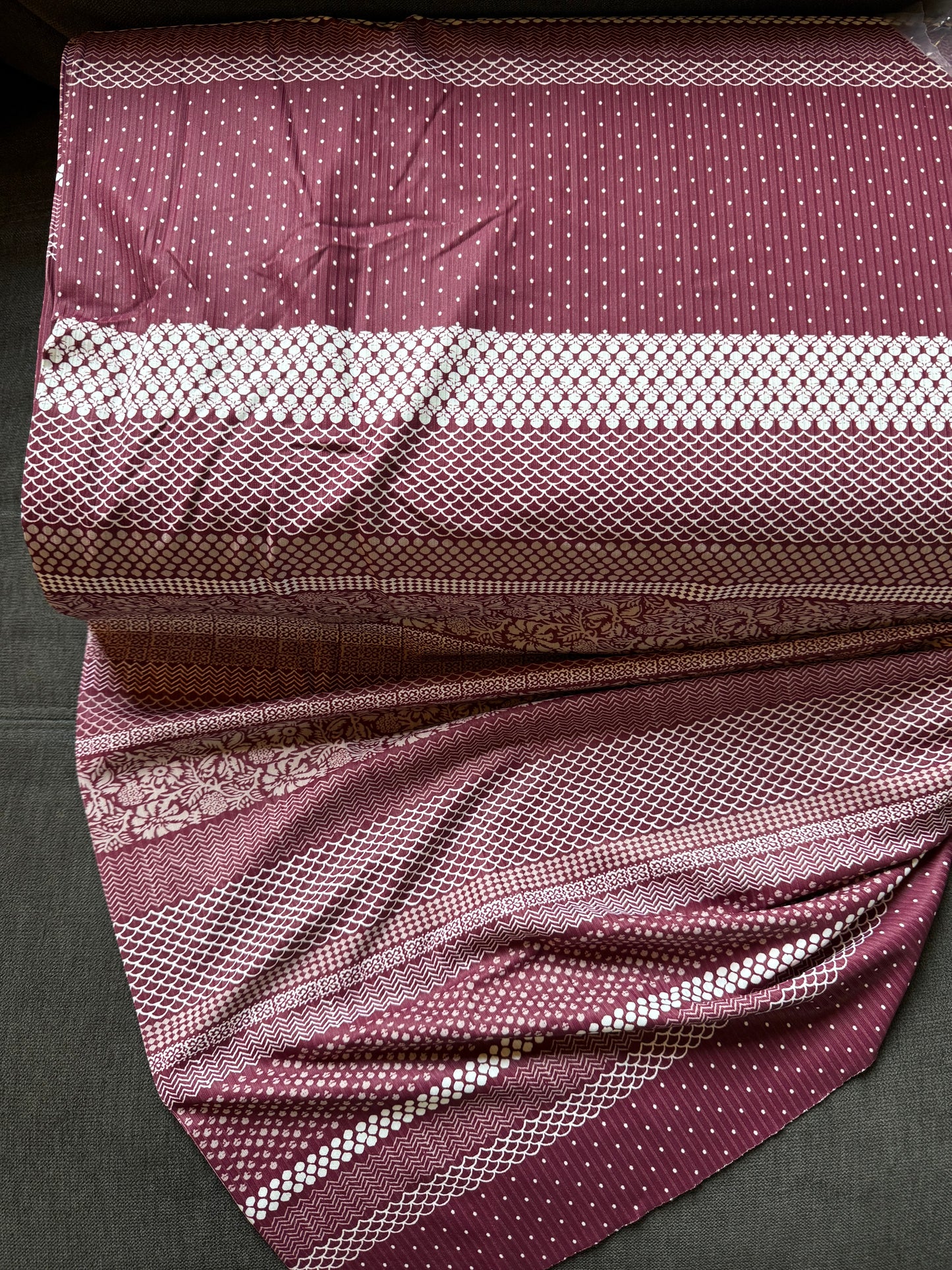 Bohemian Stripes in burgundy Poly rib