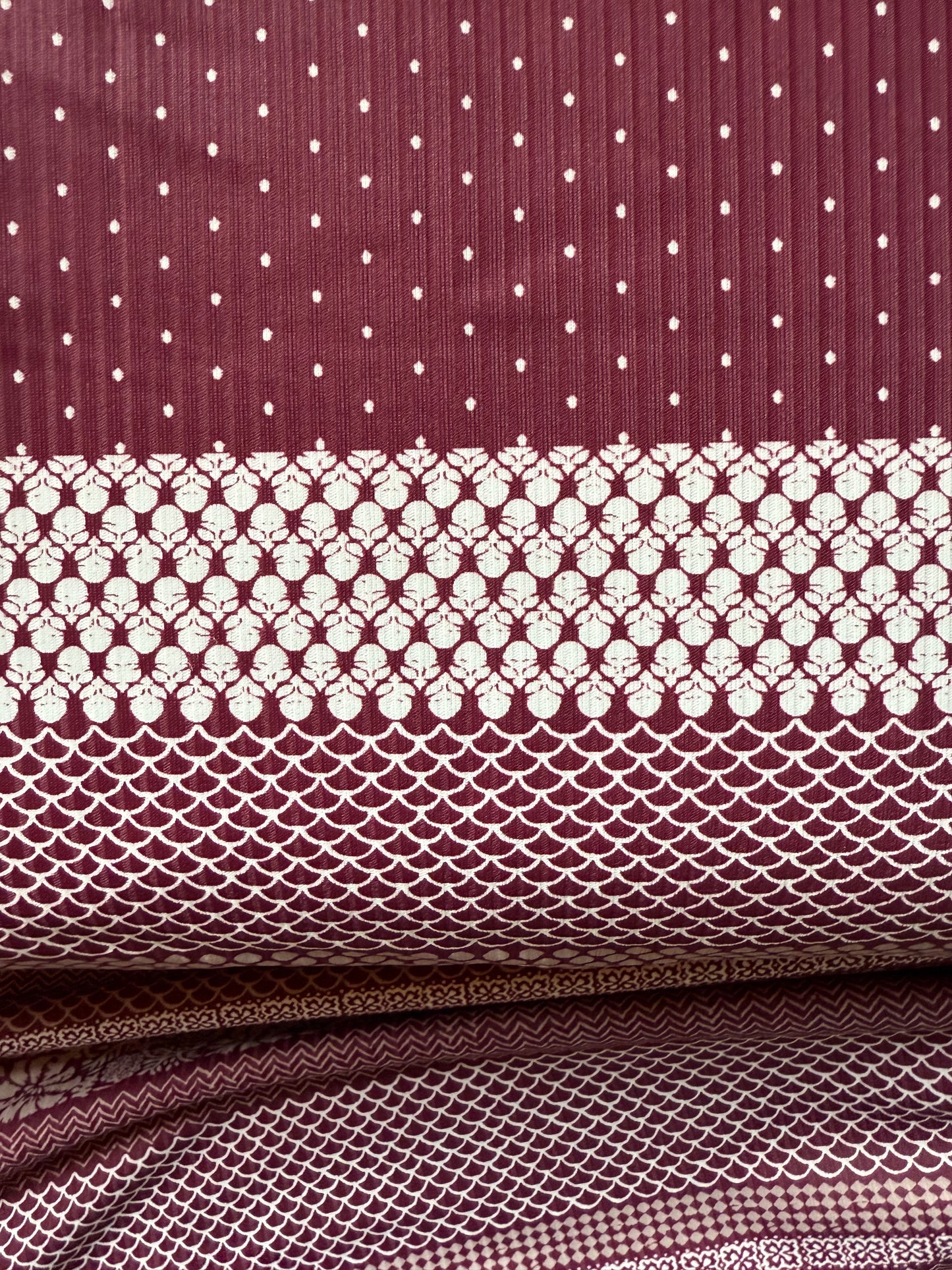 Bohemian Stripes in burgundy Poly rib