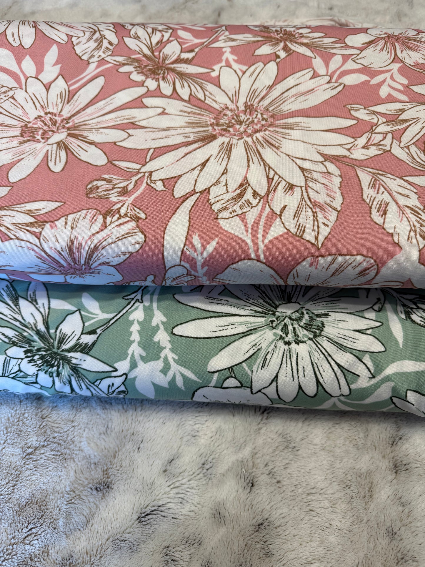 Mint Large Floral DTY