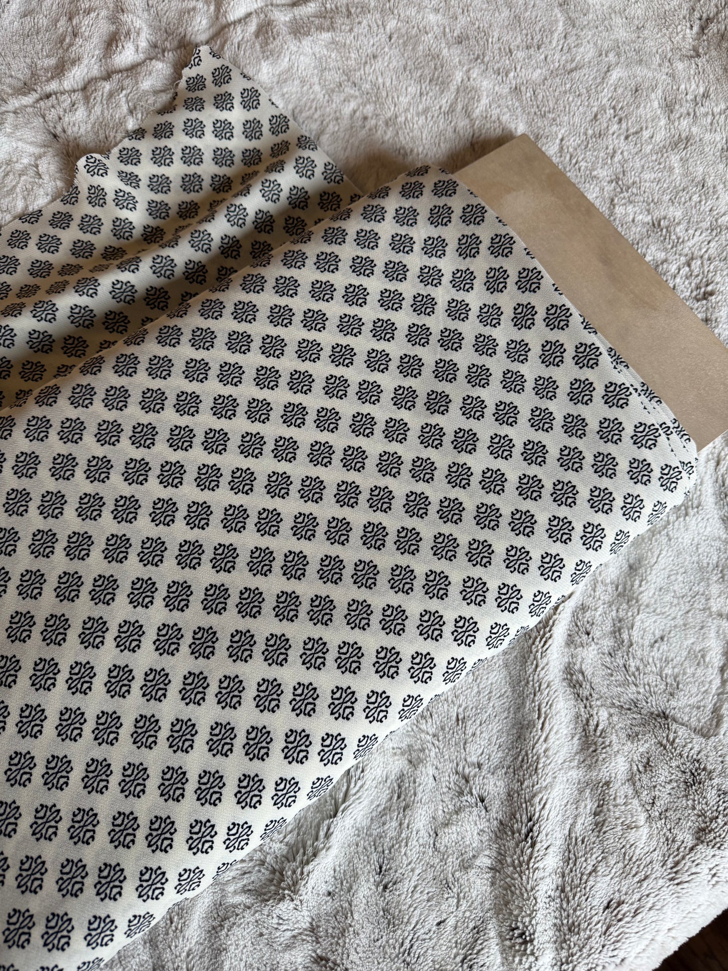 Black Geo Polyester Twill Blend
